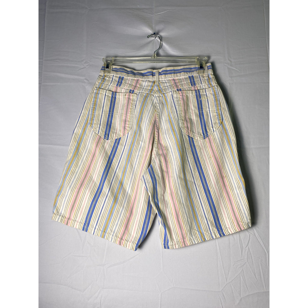 Chic Pink White Blue Striped Casual Shorts Women's Junior Size 5