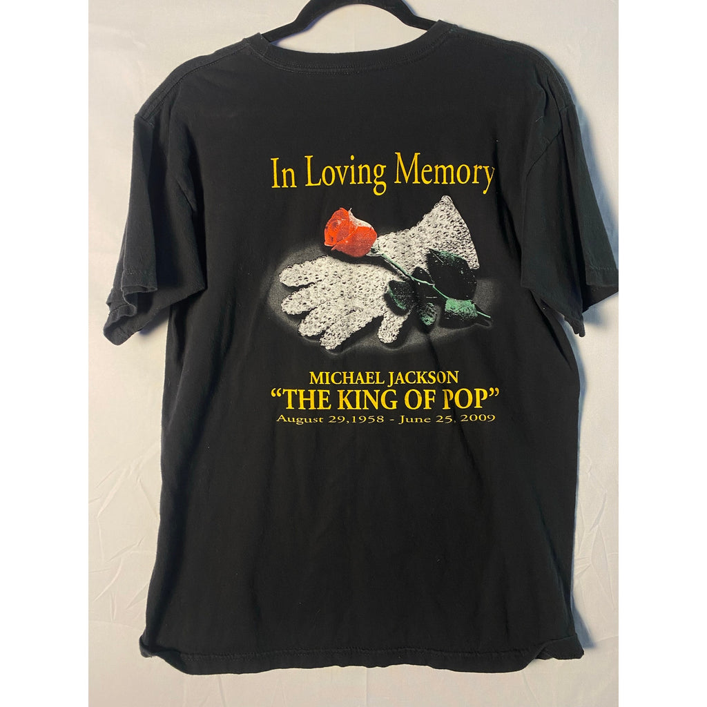 Loving Memory Michael Jackson The King of Pop Memorial Graphic T-Shirt Large