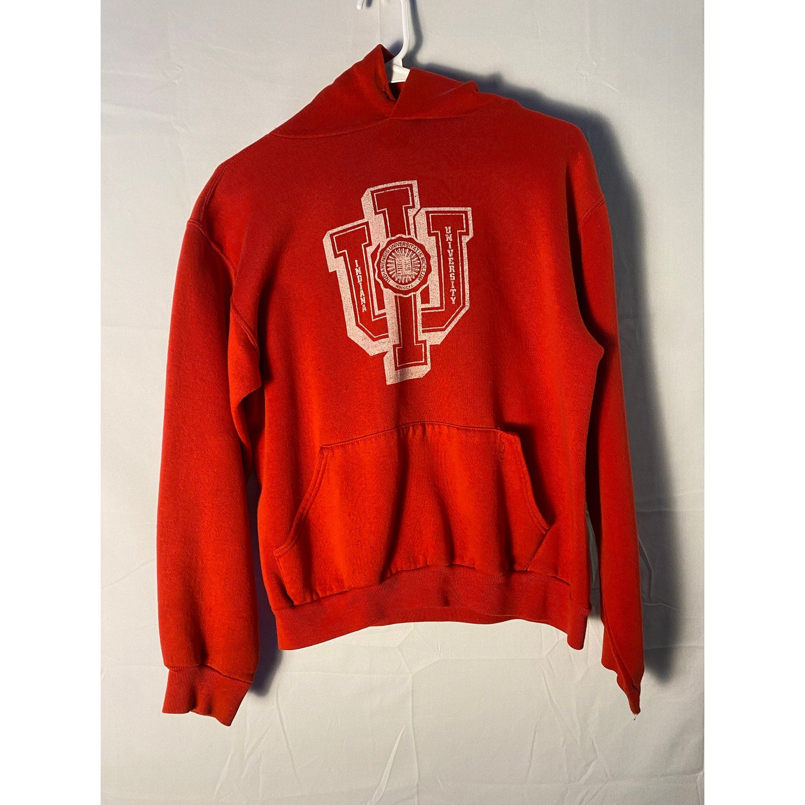 Vintage 90s Russell Athletics Indiana University Hoosier Red Hoodie Men's S/M