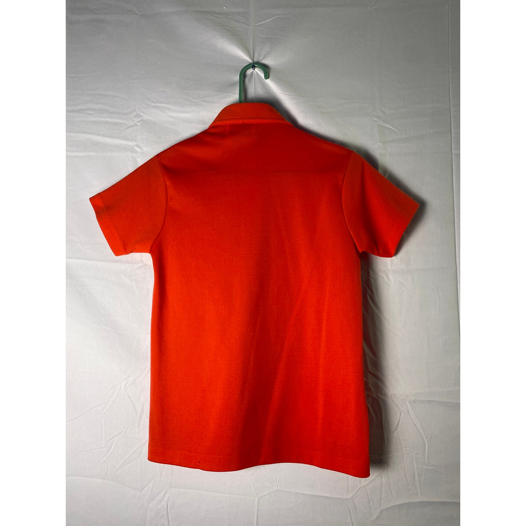 Andrew St. John Quarter Buttons Orange Polo Shirt Short Sleeve Women's Size S/M