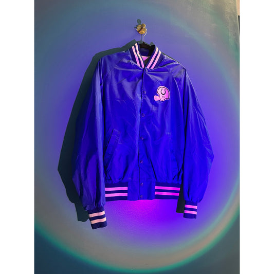 Active Generation Button Up Colts Satin Bomber Jacket Men's Size Large