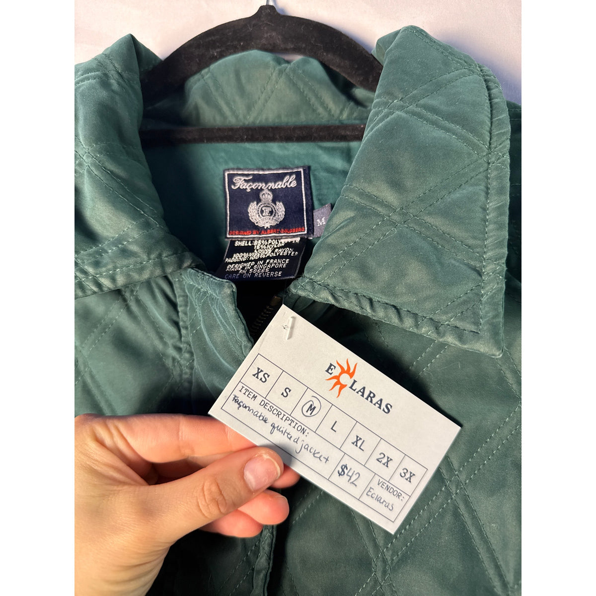 Facconable Quilted Green Jacket