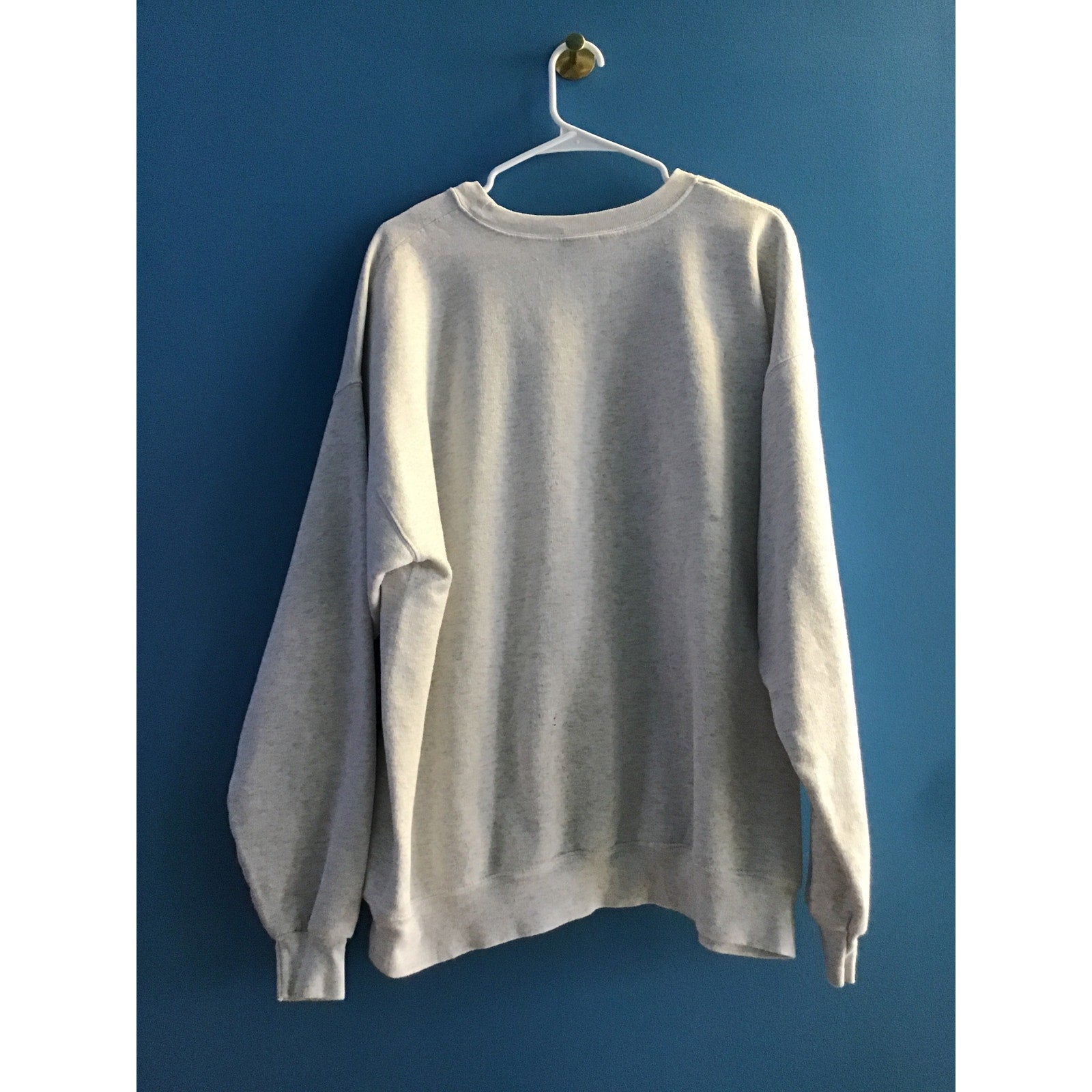Y2K Hanes IU Indiana Print Gray Crew Neck Pullover Sweatshirt Women's Size XL