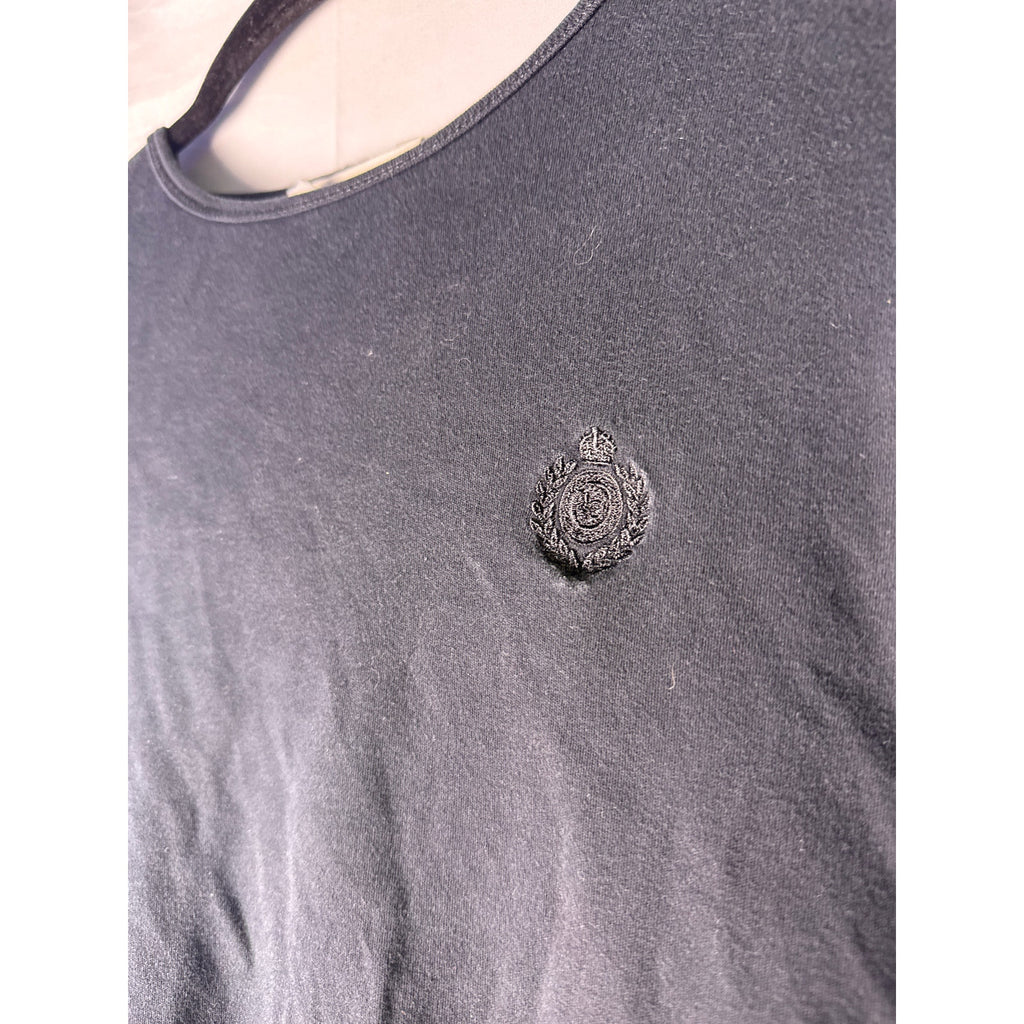 Vintage Liz Clairborne Embroidered Logo Crewneck Short Sleeve Black Shirt Small