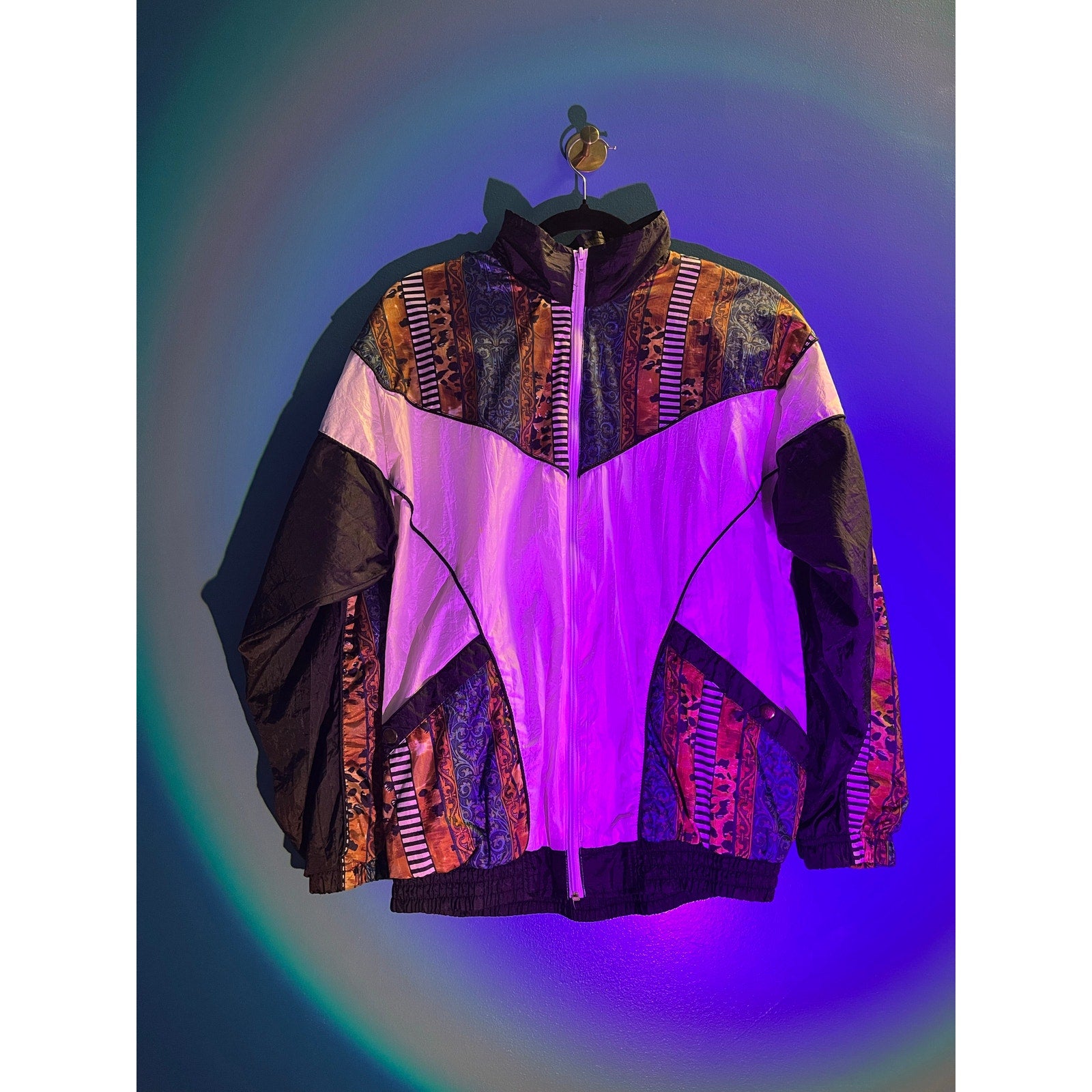 Vintage 90s Bold Spirit Cheetah Full Zip Windbreaker Jacket Unisex Size Medium