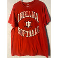 Vintage 90s Gildan IU INDIANA SOFTBALL Graphic Print Red T-shirt Men's Size XL