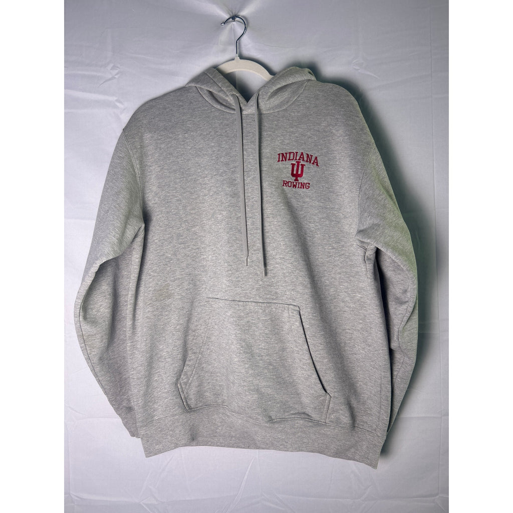 Adidas INDIANA Hoosiers Rowing Embroidered Gray Pullover Hoodie Men's Size Large
