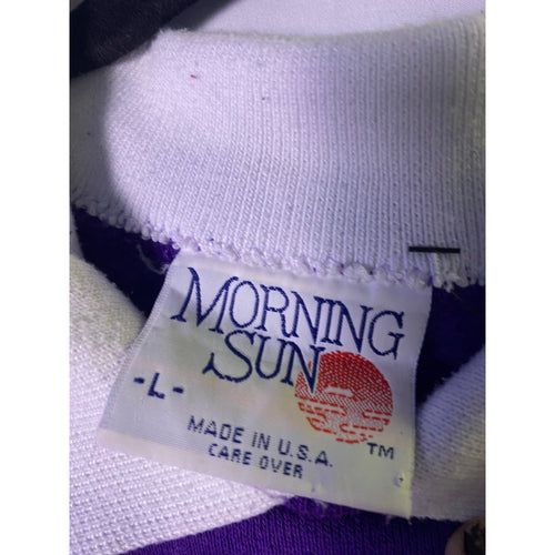 80s Vintage Cottagecore “Ohio” Flowers Graphic Sweatshirt Pointelle Collar Large