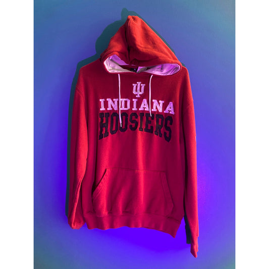 Y2K Colosseum IU Indiana Hoosiers Logo Embroidered Red Pullover Hoodie Men's M