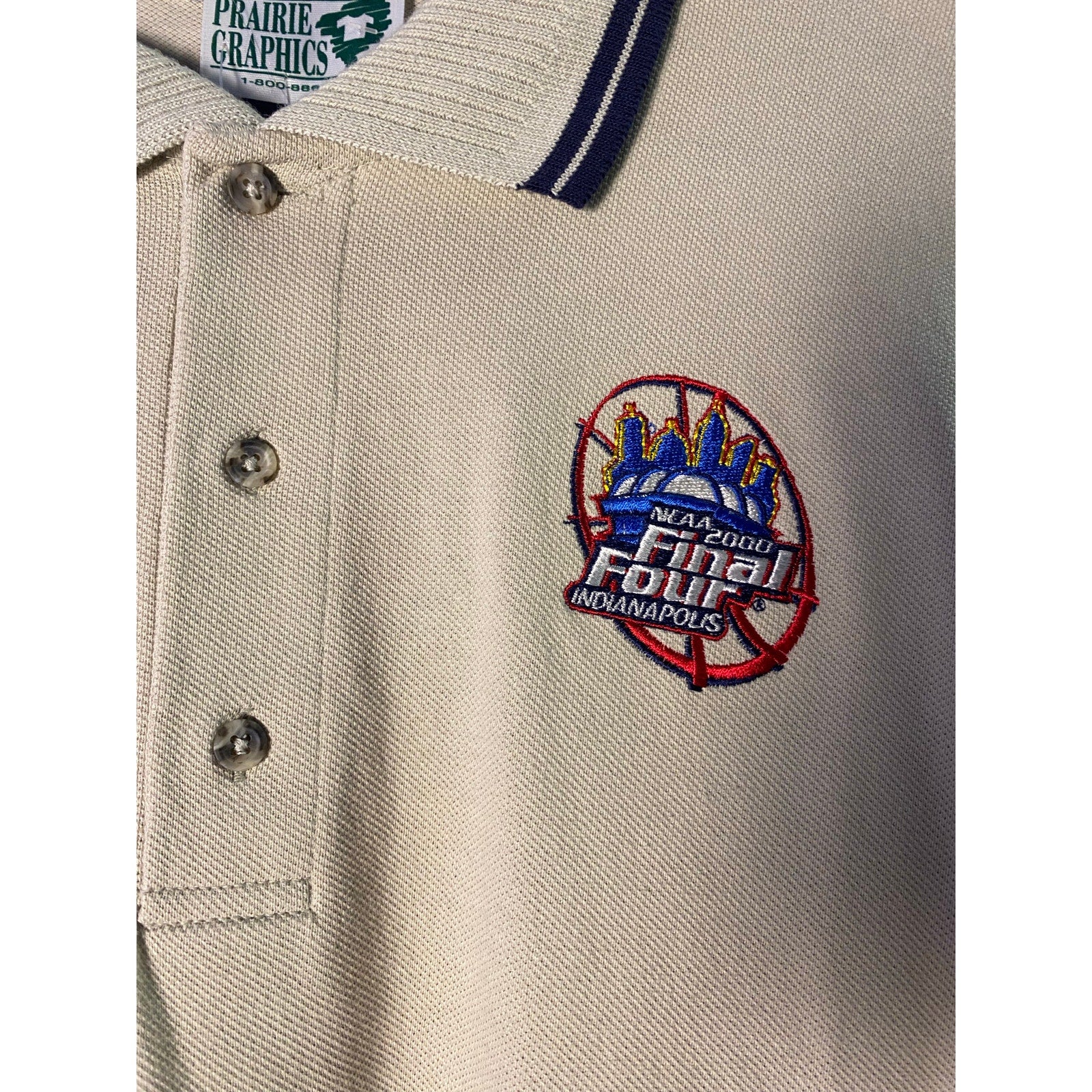 NCAA 2000 Final Four INDIANAPOLIS Tan Polo Shirt Short Sleeve Men's Size 2XL NWT
