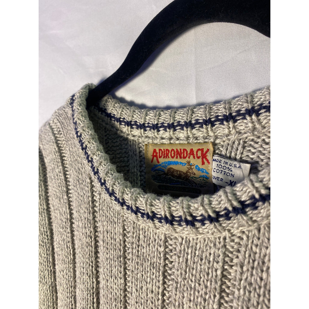 Adirondack 100% Cotton Ribbed Knit Crew Neck Pullover Sweater Men's Size XL