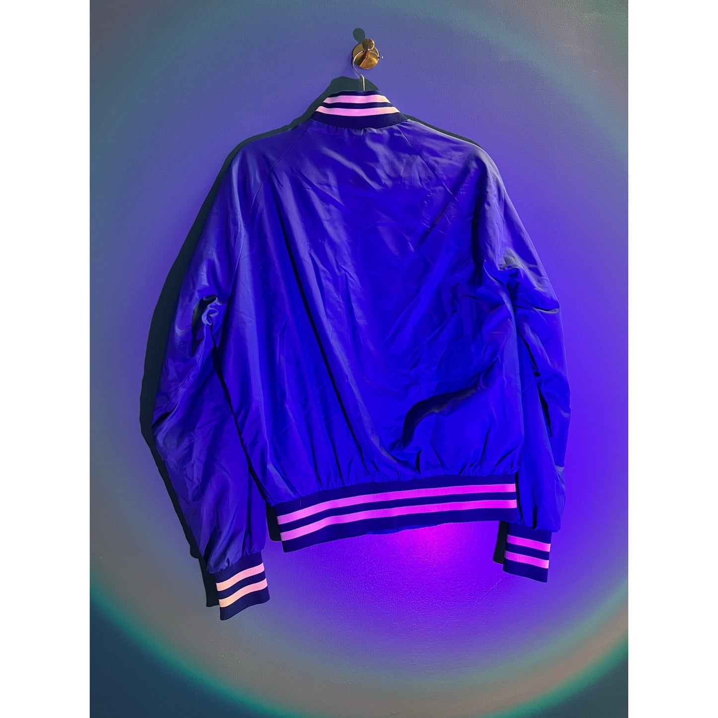Active Generation Button Up Colts Satin Bomber Jacket Men's Size Large