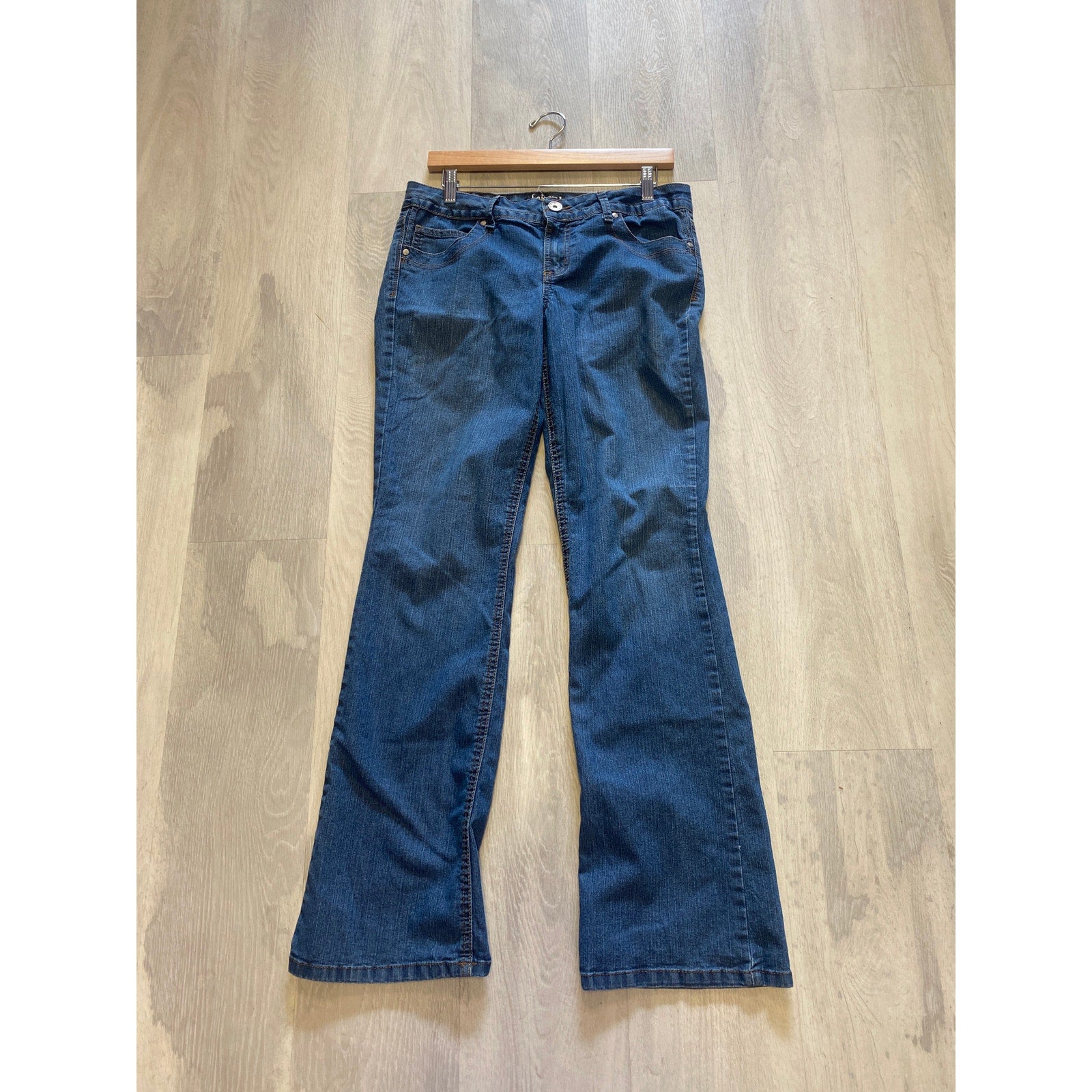 L.e.i. Blue Denim Dark Wash Chelsea Bootcut Low Rise Jeans Women's Size 11