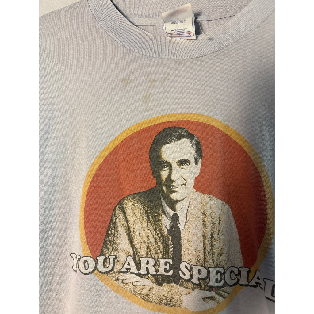Mister Rogers You Are Special Graphic Print Shirt Light Gray Shirt Men's Large&nbsp;