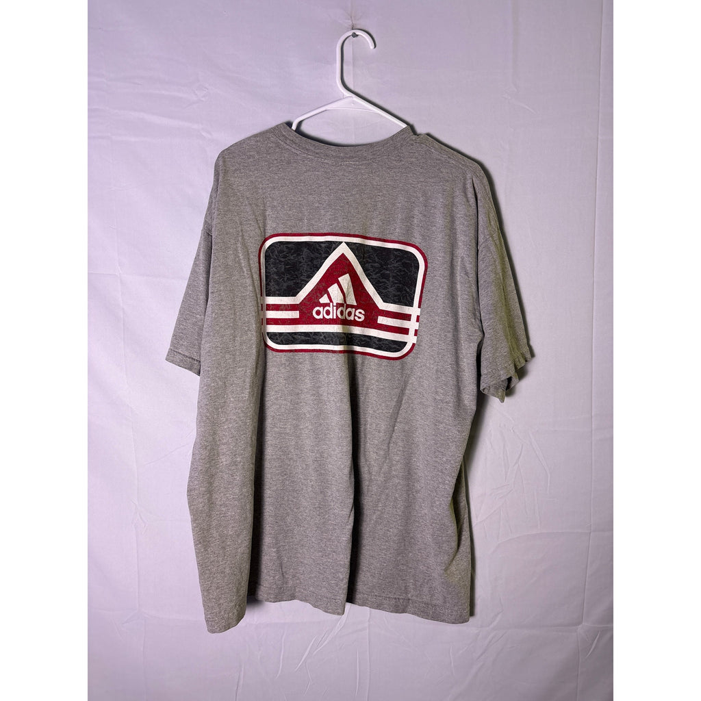Vintage Y2K Adidas Gray Crewneck Short Sleeve Tee Shirt Logo Print Men's Size XL