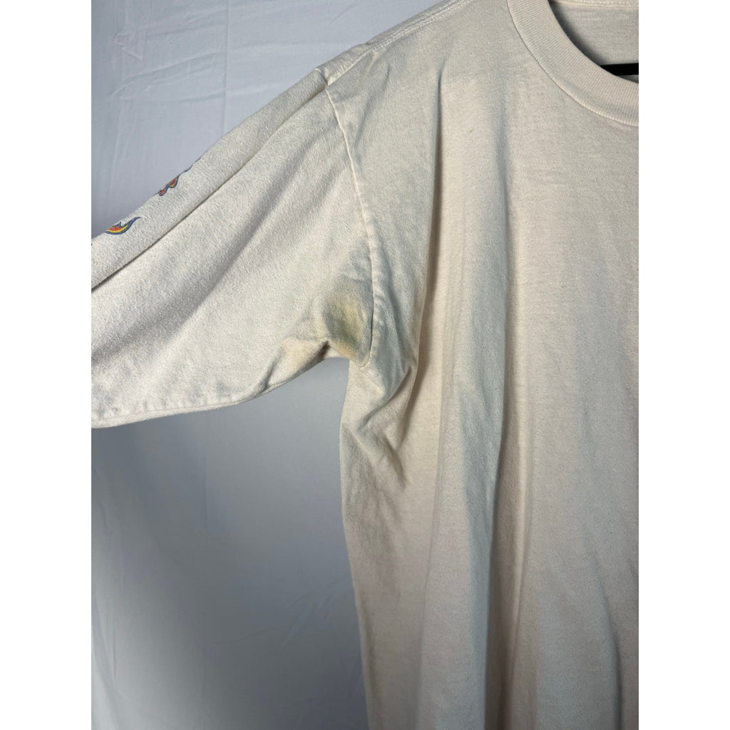 Harley Davidson Indianapolis,IN Flames Graphic Print White Long Sleeve Shirt
