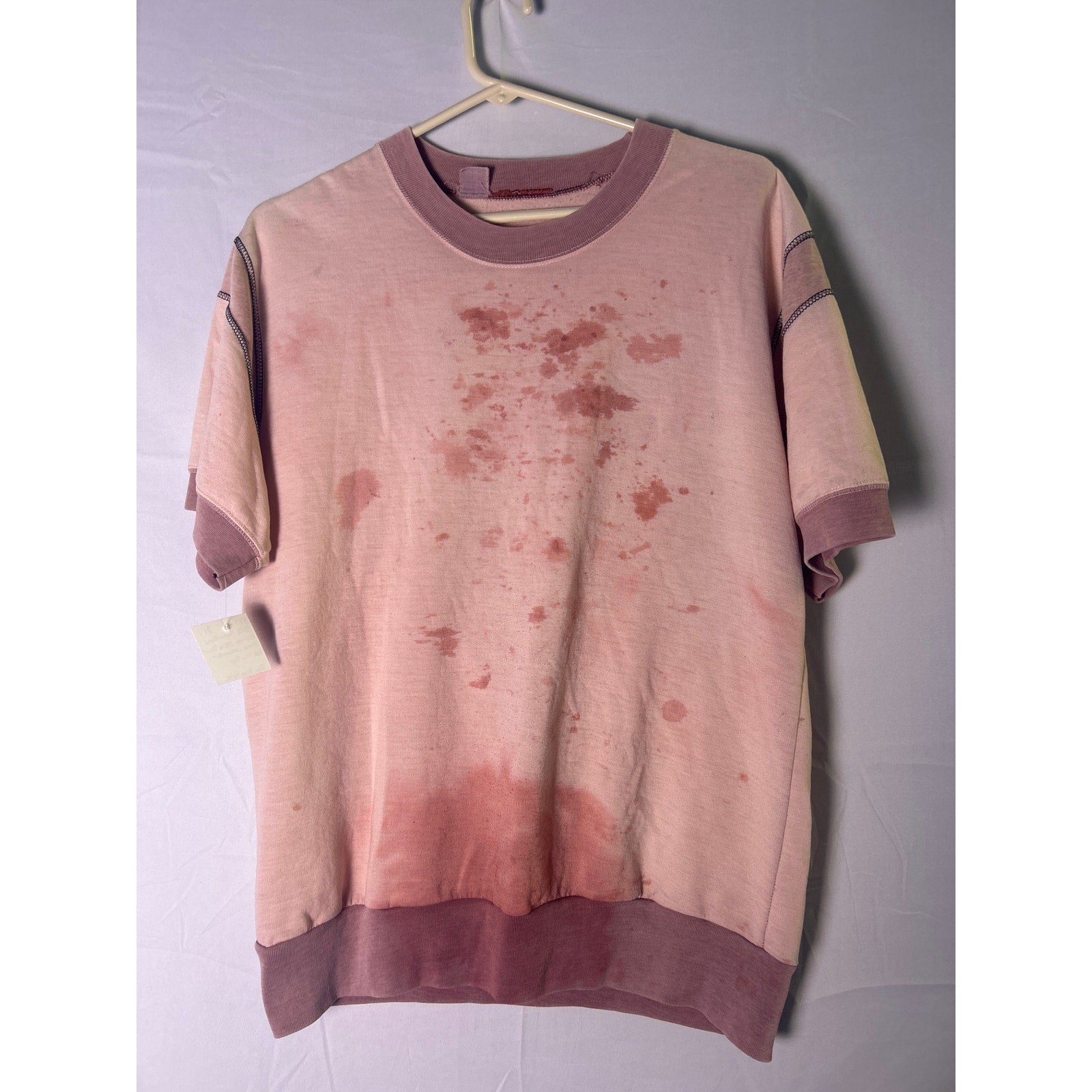 SNU Hand-Dyed Vintage 1980s Short Sleeve Crewneck Pink Tie Dye Women's Size L/XL