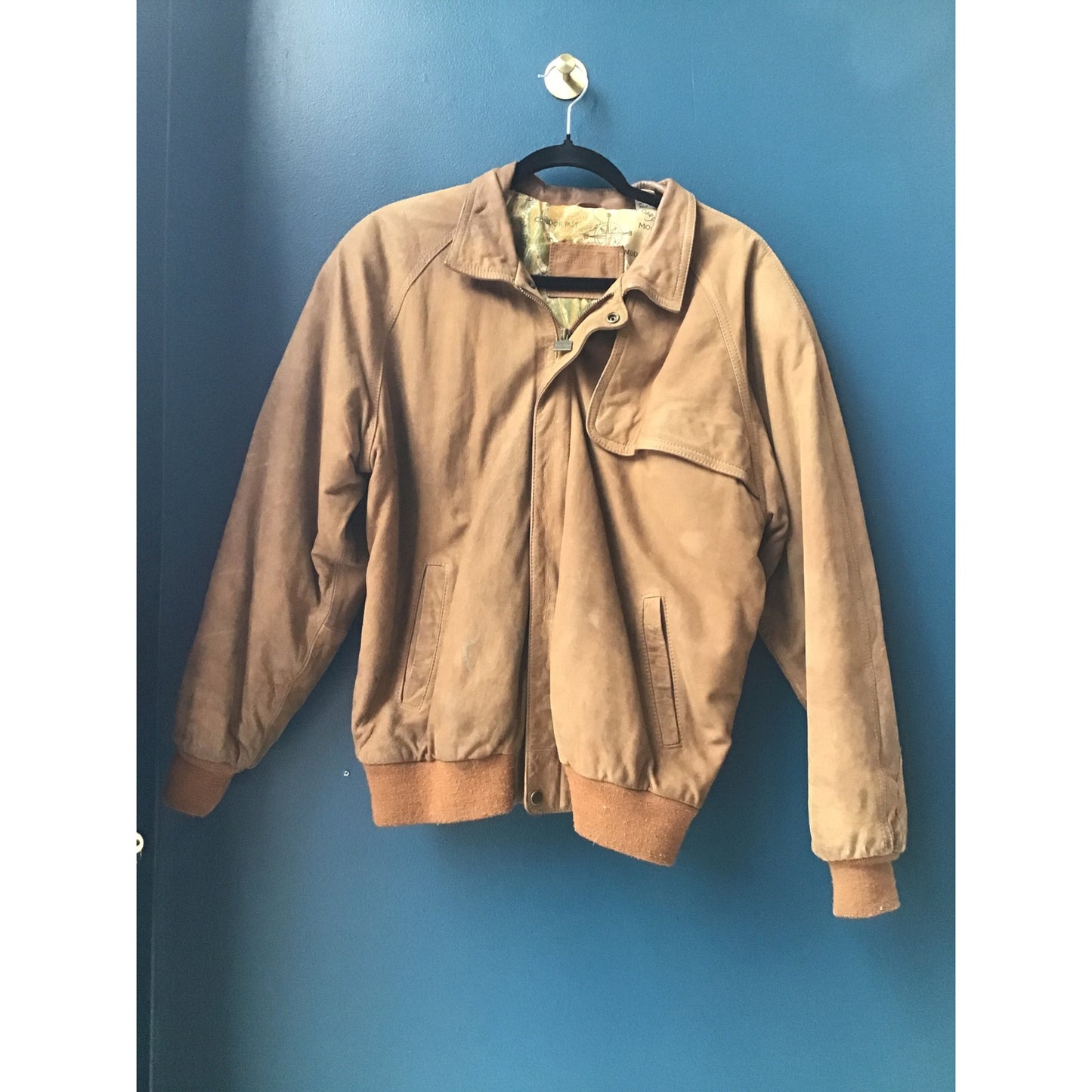 Vintage Marlboro Jacket Adventure Team Brown Suede Leather Bomber Men's Small