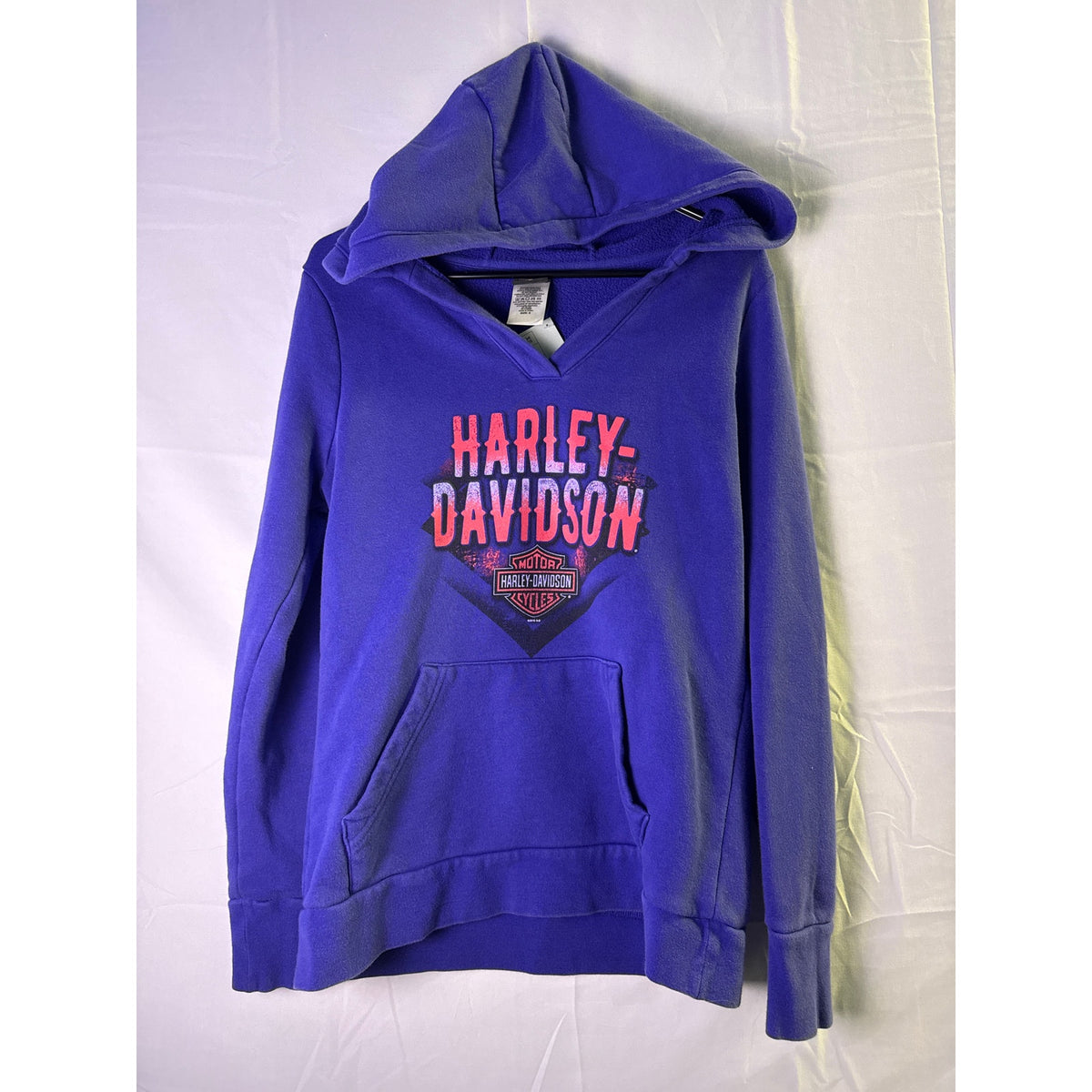 Harley Davidson Motorcycles Bald Eagle Munising, Michigan Purple Hoodie Retro Women's Medium