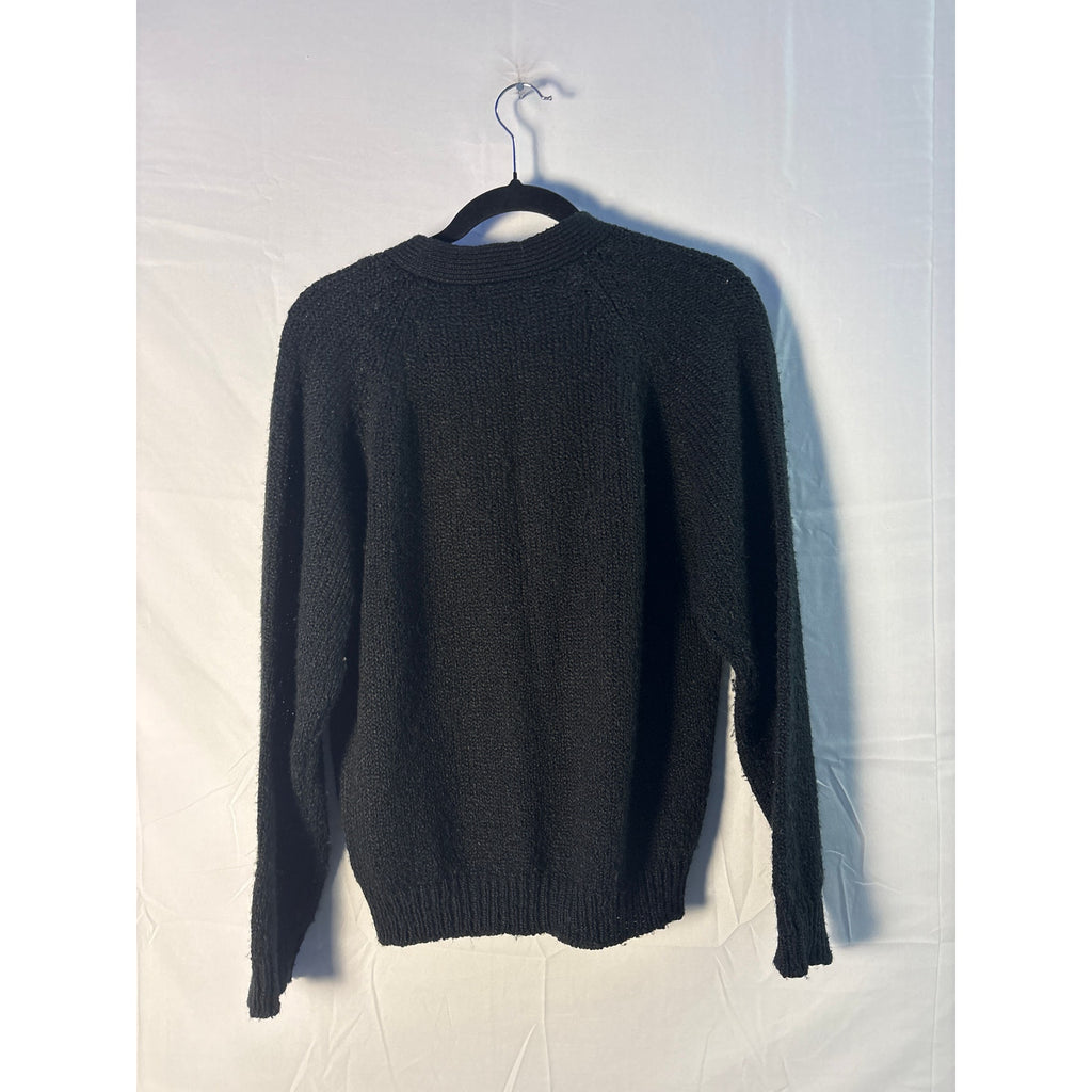 Victoria Jones Black Button Up Cardigan Sweater Long Sleeve Womens Petite Medium