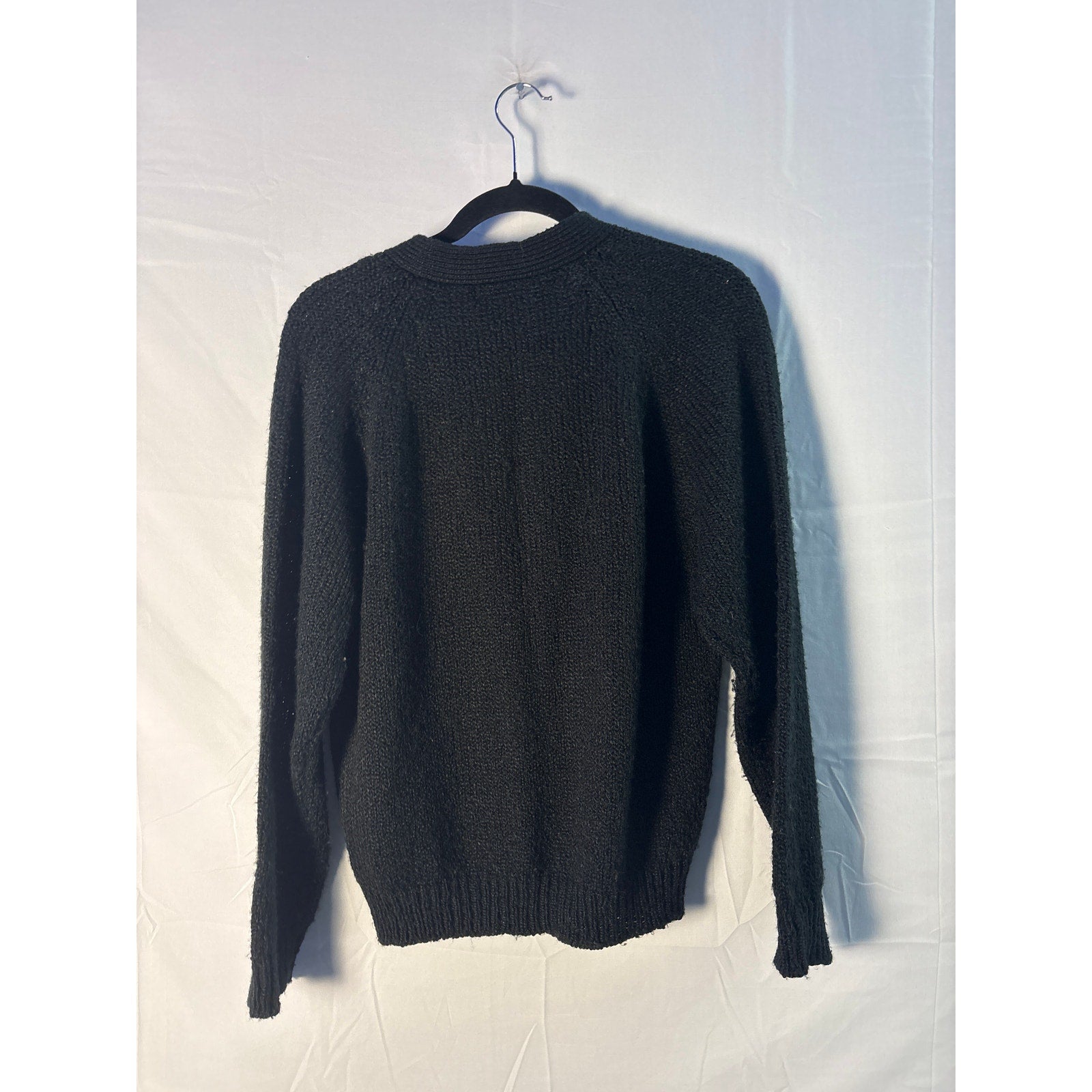 Victoria Jones Black Button Up Cardigan Sweater Long Sleeve Womens Petite Medium