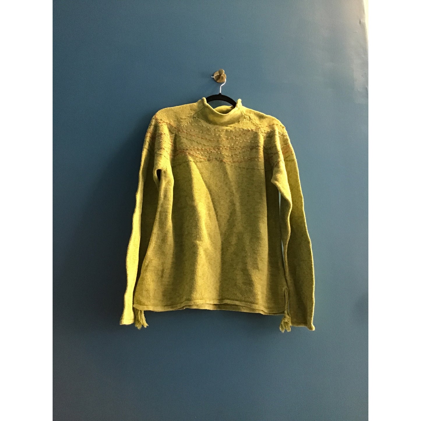 Coldwater Creek Green Mock Neck Pullover Knit Sweater Long Sleeve Women's Large