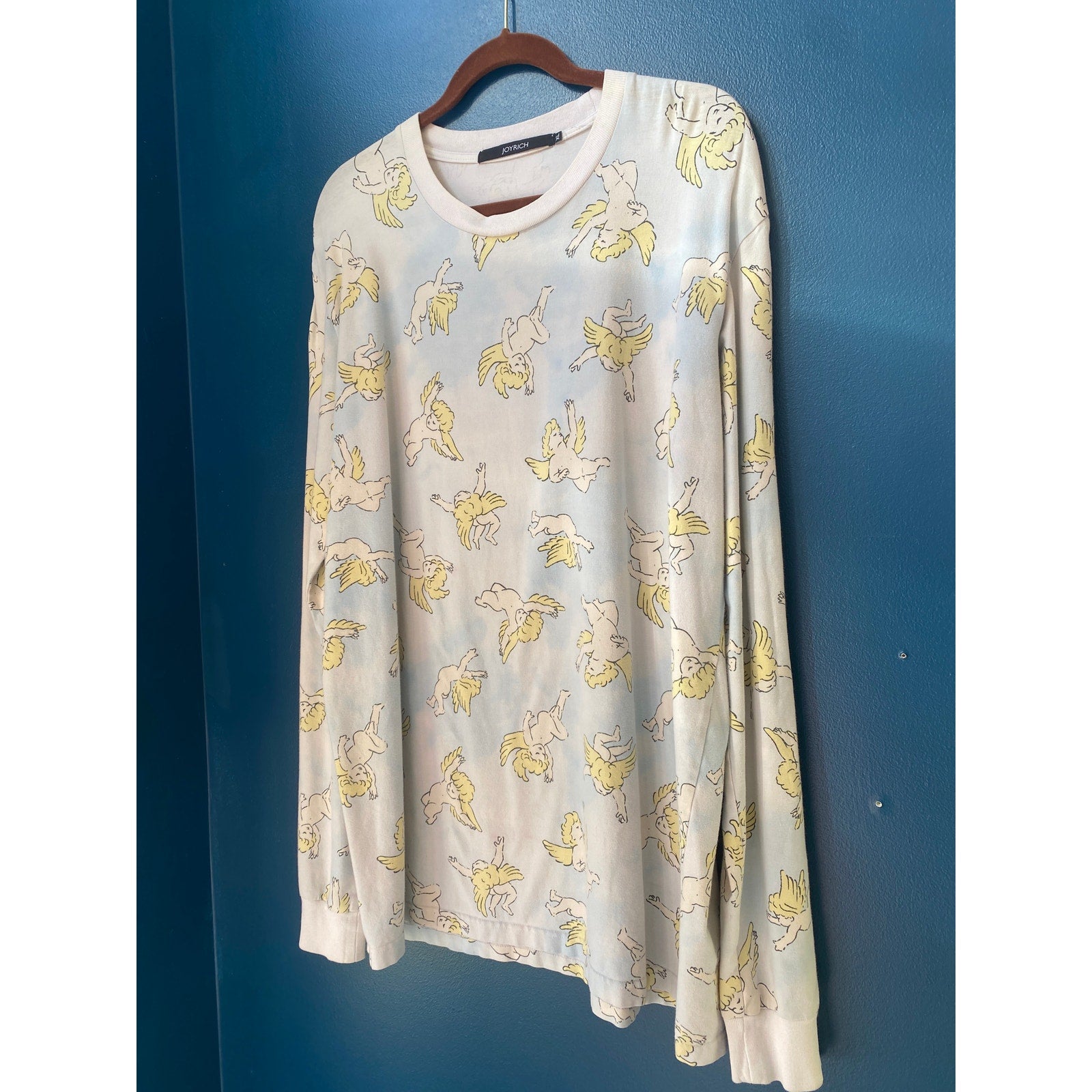 Joyrich Risen Sky Angel Cupid Long Sleeve Crew Neck Shirt Women's Size XL