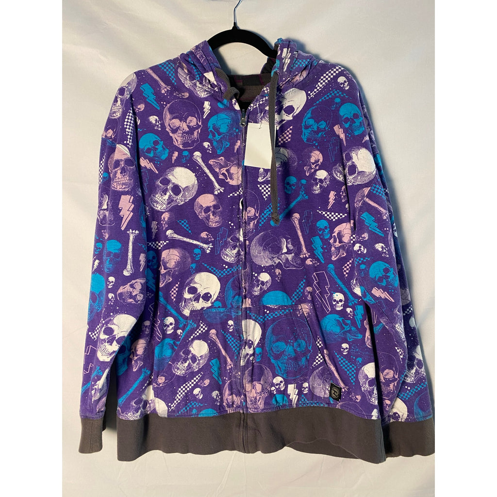 Hybrid Purple Skull Reversible AOP Zip-Up Hoodie