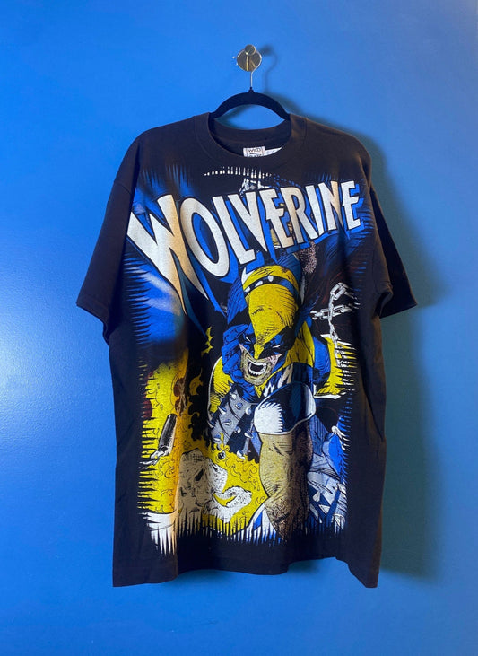 Vintage Remake Wild Oats Wolverine X-Men Marvel AOP Allover Print Shirt Size XL